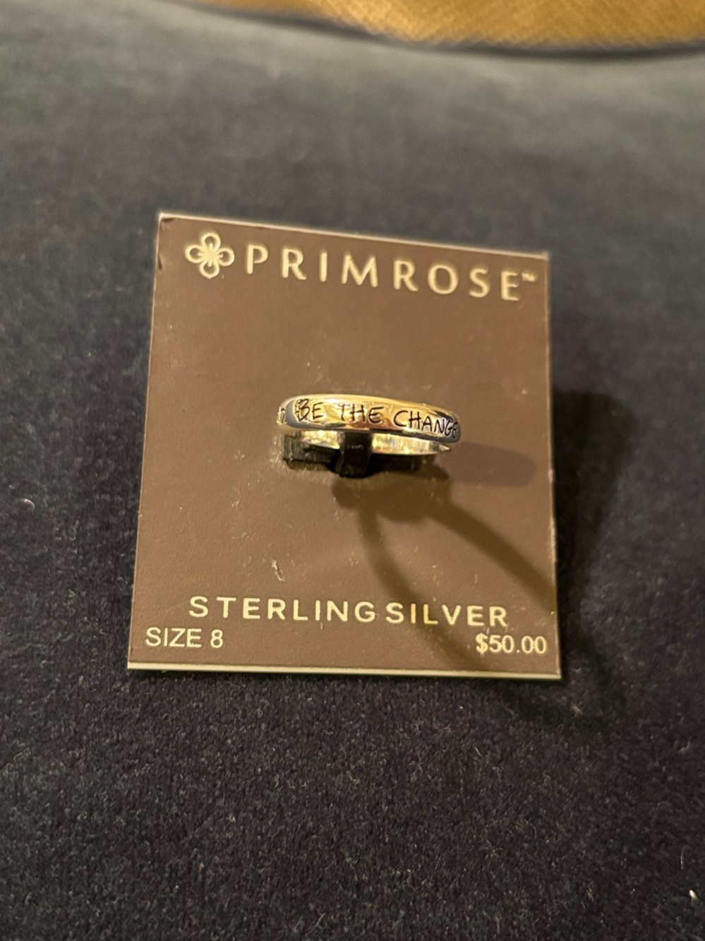 Sterling Silver "Be The Change" Ring - Silver, Size 8